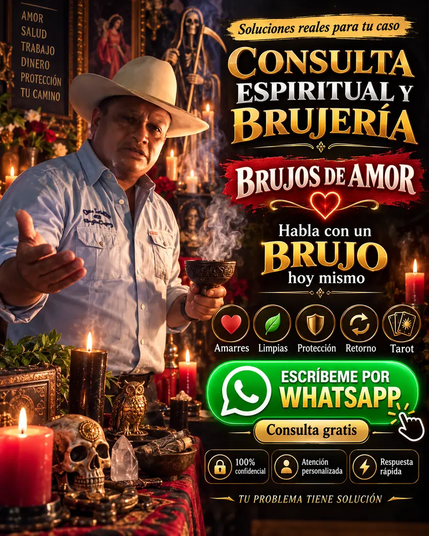 Consulta espiritual y brujería con El Indio Inca: brujos de amor, amarres, limpias, protección y tarot. Escríbeme por WhatsApp, consulta gratis