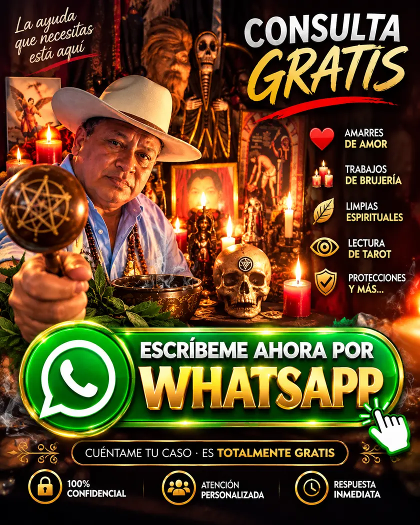 Consulta espiritual gratis por WhatsApp con El Indio Inca: amarres de amor, trabajos de brujería, limpias espirituales, lectura de tarot y protecciones